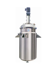 Jacketed Reactor with flange top disc with top drive agitator